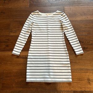 H&M Black and White Striped Long Sleeve Dress
